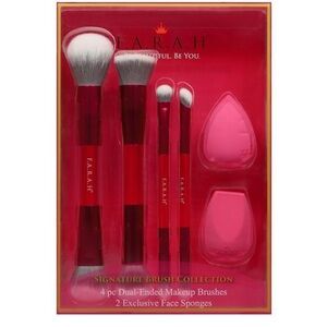 Farah Red and Pink Makeup Brush Set
